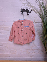 3T ORANGE WONDER NATION DINO BUTTON DOWN