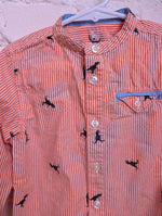 3T ORANGE WONDER NATION DINO BUTTON DOWN