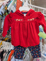 3M RED / BLUE  RED BLUE FLORAL OUTFIT