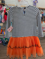 3T WHITE / ORANGE COUNTING DAISIES HELLO PUMPKIN DRESS