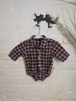 0-3M PINK BABY GAP PLAID ONESIE