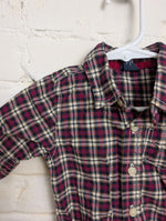 0-3M PINK BABY GAP PLAID ONESIE
