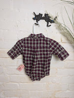 0-3M PINK BABY GAP PLAID ONESIE