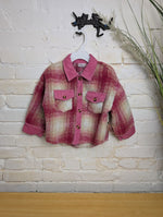 3T PINK UNKNOWN FUZZY PLAID GIRLS JACKETS