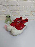 3.5 WHITE / RED UNDER ARMOUR BASEBALL/SOFTBALL CLEAT