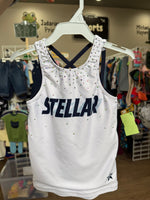 Y/S WHITE REBEL ATHLETIC STELLAR DANCE SHIRT