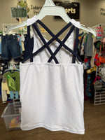 Y/S WHITE REBEL ATHLETIC STELLAR DANCE SHIRT
