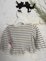 18M WHITE CARTERS LS BOW SHIRT