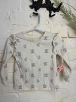 18M WHITE GARANIMALS LS CAT SHIRT