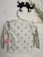 18M WHITE GARANIMALS LS CAT SHIRT
