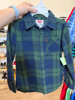 Y8 BLUE / GREEN LEVI PLAID FLANNEL SHIRT