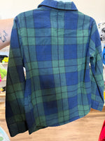 Y8 BLUE / GREEN LEVI PLAID FLANNEL SHIRT