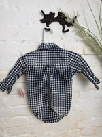 9M BLUE FRENCHIE PLAID BODYSUIT