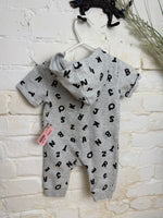 3M GRAY PL BABY LETTERS ROMPER