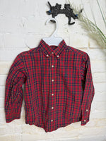 Y6 RED RALPH LAUREN PLAID BUTTON DOWN