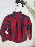 Y6 RED RALPH LAUREN PLAID BUTTON DOWN