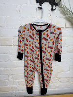 6-12M TAN DREAMY ZZZ FIRETRUCK SLEEPER