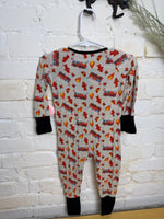 6-12M TAN DREAMY ZZZ FIRETRUCK SLEEPER
