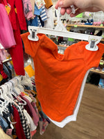 24M WHITE / ORANGE CARTERS 2 PK GIRLS BODYSUITS