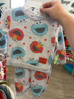 12M LIGHT GRAY SESAME STREET COOKIE MONSTER / ELMO SWEATS