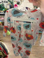 12M LIGHT GRAY SESAME STREET COOKIE MONSTER / ELMO SWEATS