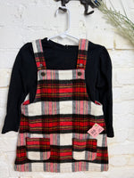 3T RED LITTLE ME 2PC PLAID DRESS