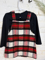 3T RED LITTLE ME 2PC PLAID DRESS
