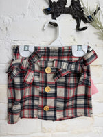 3T RED  PLAID SKIRT