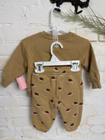 12M TAN LITTLE CO LS 2PC SANTA CLAUSE SET