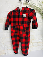 12M RED CARTERS PLAID SLEEPER