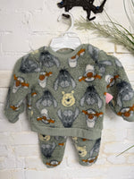 12M GREEN  disney baby 2PC LS WINNIE THE POOH SET