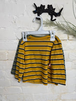 12M YELLOW ROOTS AND THREADS 2PK STRIPED SHIRT