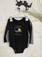 12M GREY LULABY LANE 2PK ONESIE