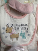 3-6M WHITE CHICK PEA MY FIRST  CHRISTMAS