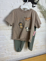 18M BROWN/GREEN H&M ANIMAL OUTFIT