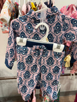 3-6M PINK/BLUE TURTLE TEES LS PINK/BLUE OUTFIT