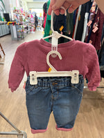 6M PINK OSH KOSH LS SHIRT W JEANS