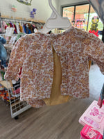 0-3M WHITE NICOLE MILLER FLORAL OUTFIT