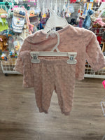 0-3M PINK CHICK PEA 3 PC BEARY LOVED MINKY SET