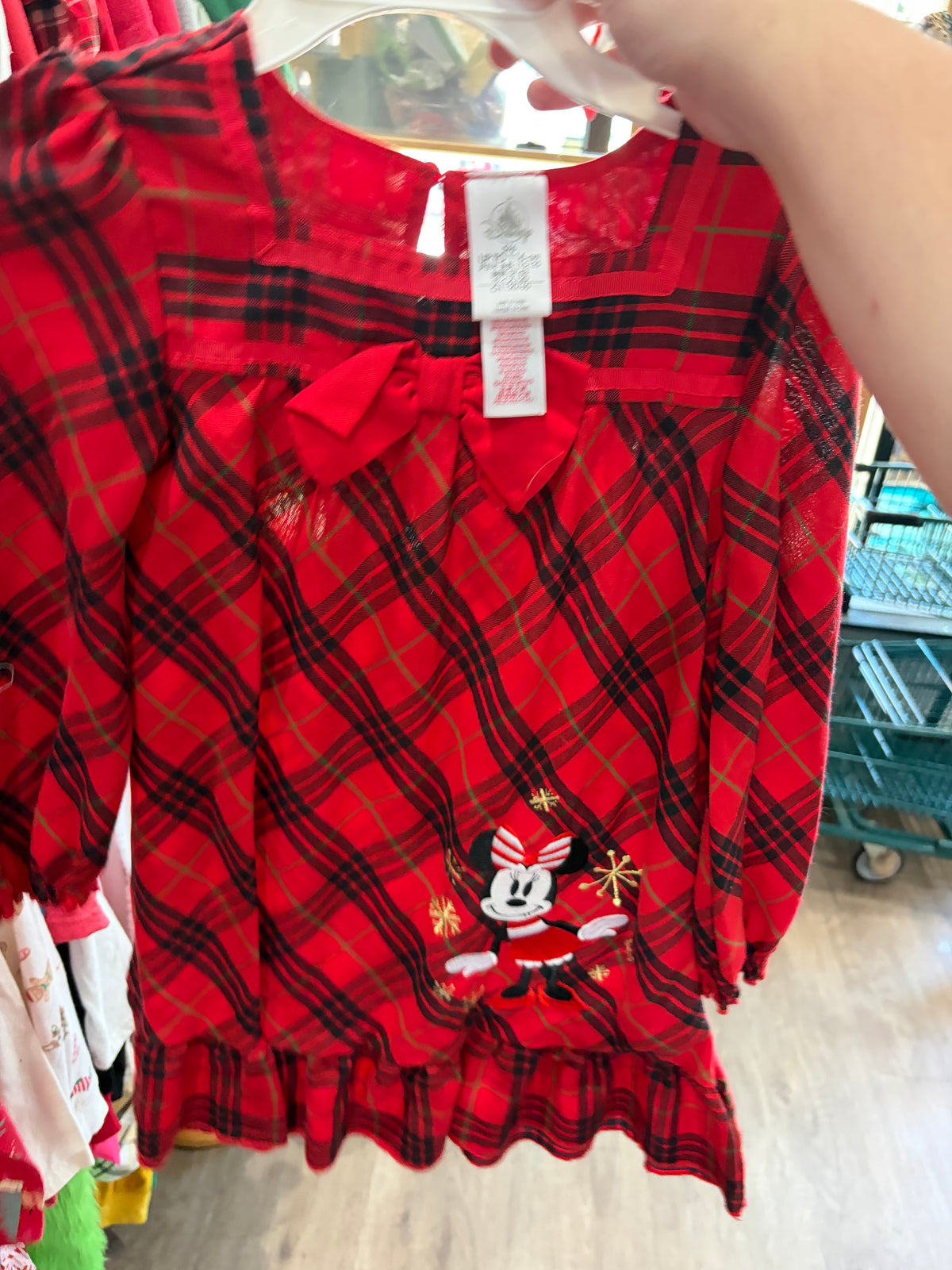 Y5 RED MINNIE MOUSE PLAID MINNIE DRESS