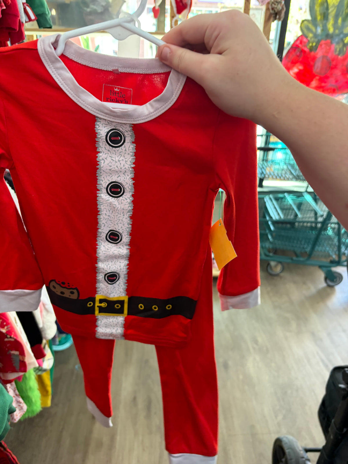 4T RED LITTLE RICKY'S SANTA PJS