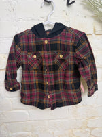 12M PINK ART CLASS PINK PLAID BUTTON UP