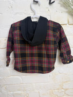 12M PINK ART CLASS PINK PLAID BUTTON UP