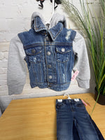 3-6M BLUE LITTLE BUM BUMS DENIM BUTTON DOWN JACKET
