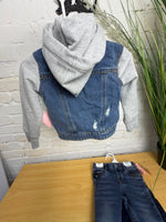 3-6M BLUE LITTLE BUM BUMS DENIM BUTTON DOWN JACKET