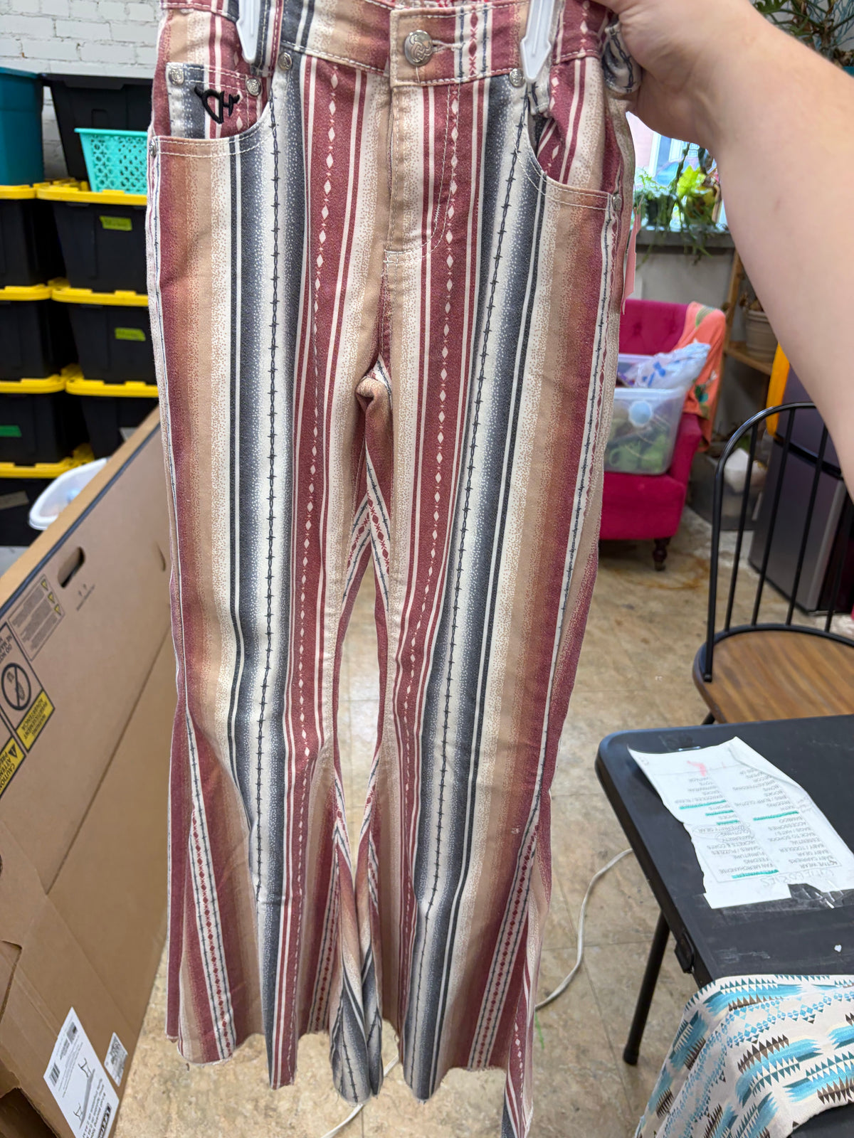 y8 multi cowgirl hardware stripped jeans