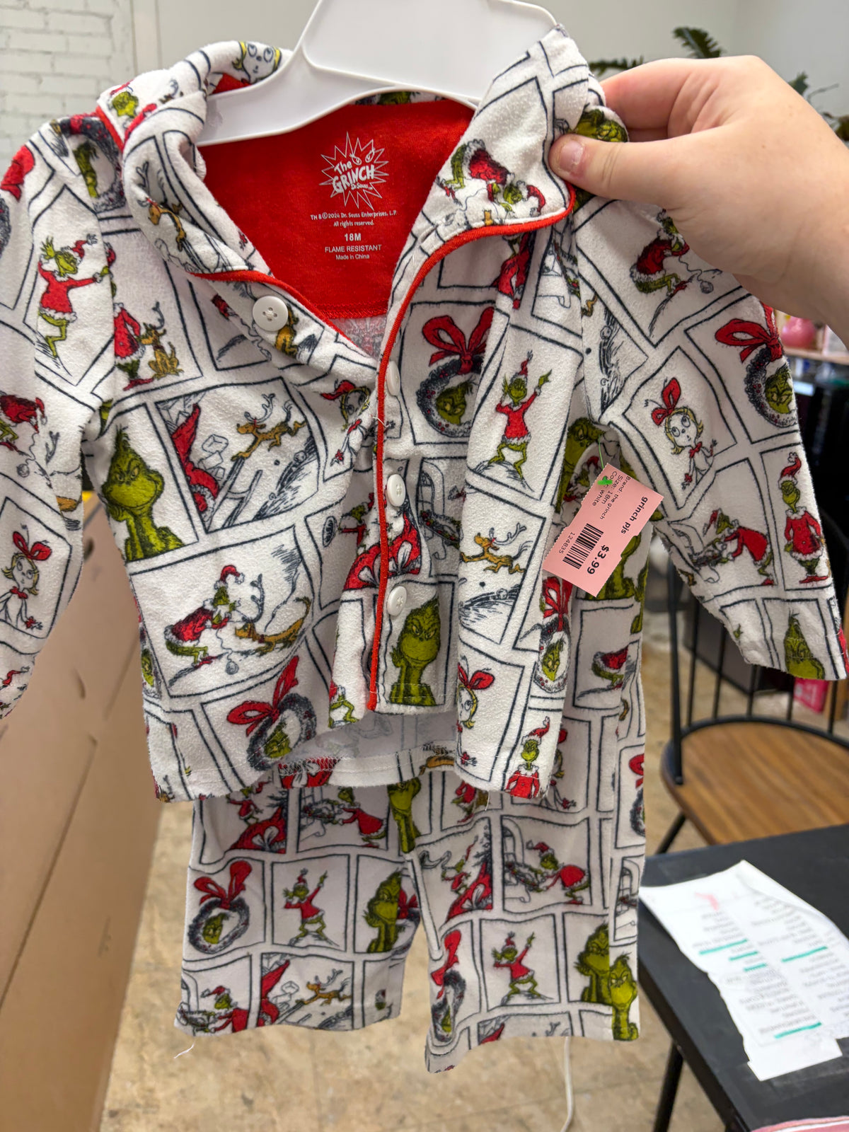 18m white the grinch grinch pjs
