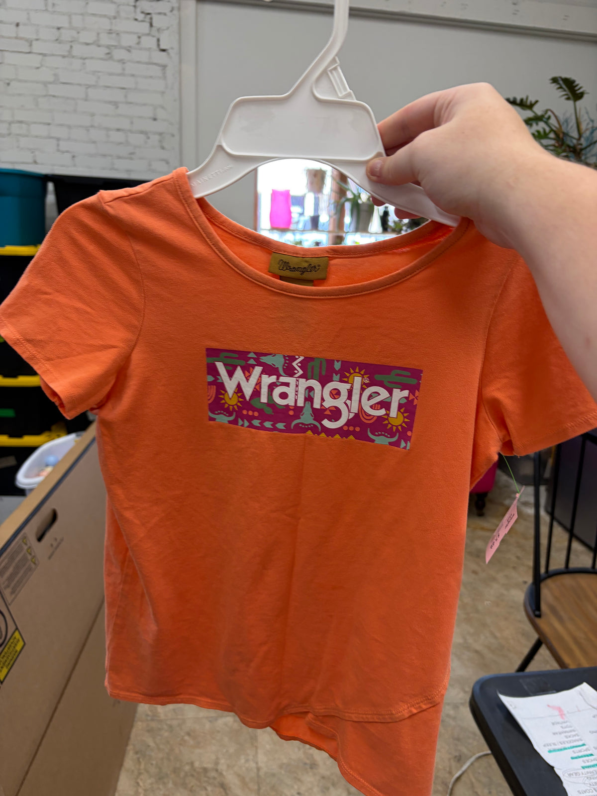 ym orange wrangler wrangler shirt
