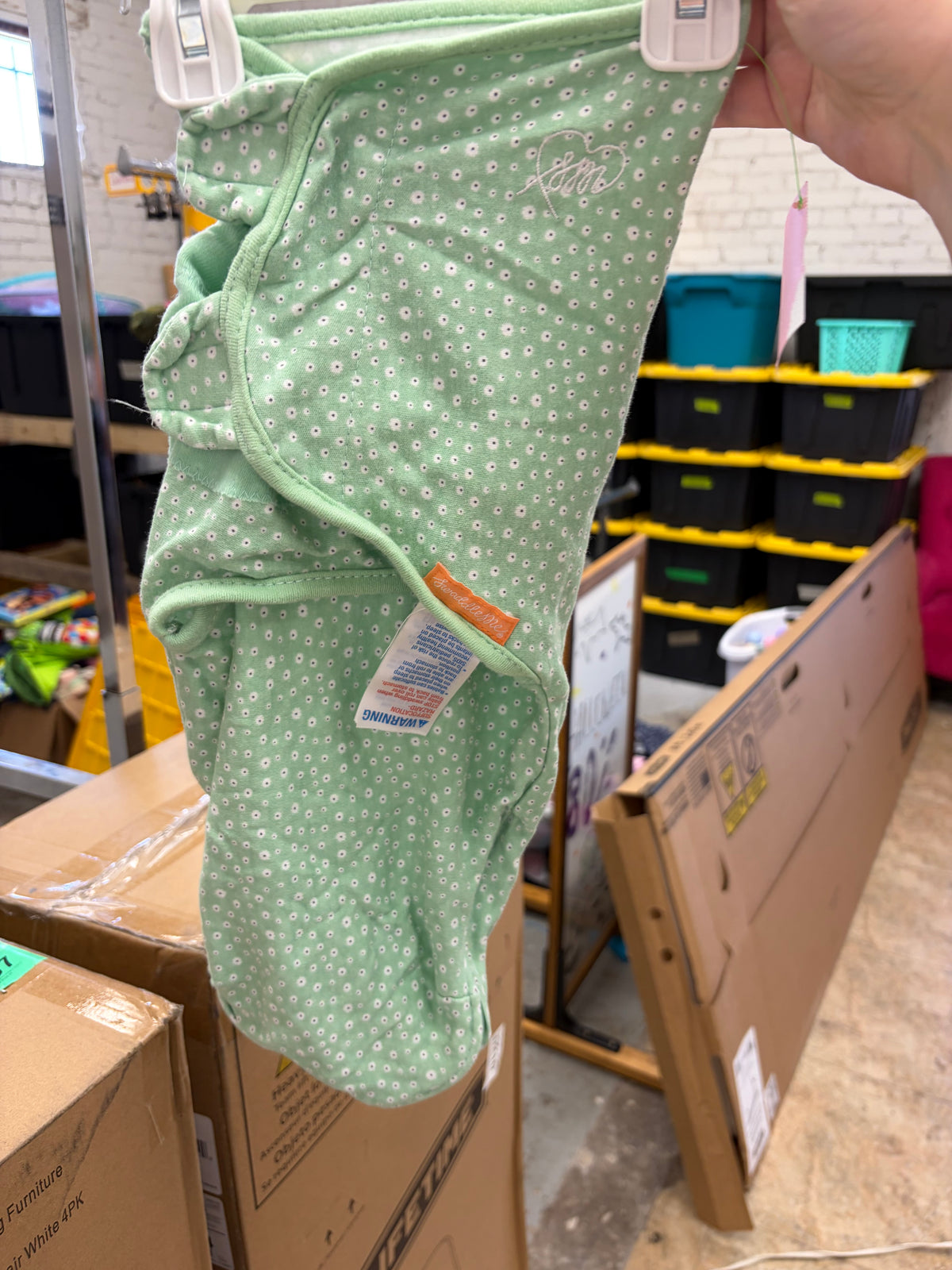 SMALL green SWADDLE ME GREEN FLORAL SWADDLE