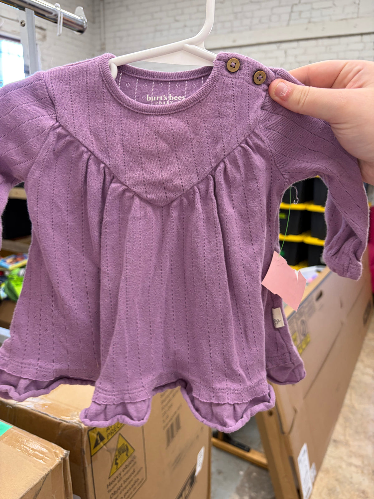 NB PURPLE BURTS BEES LS DRESS